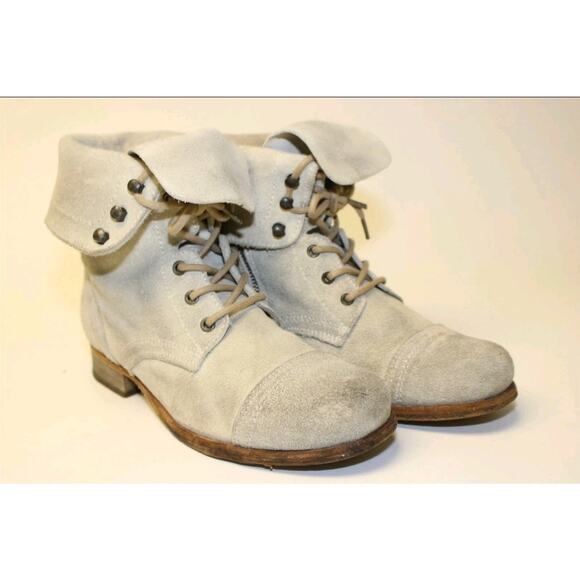 AllSaints EUR 38 US 8 Gray Suede Cuffed Zip Up Ankle Boots - Picture 2 of 7